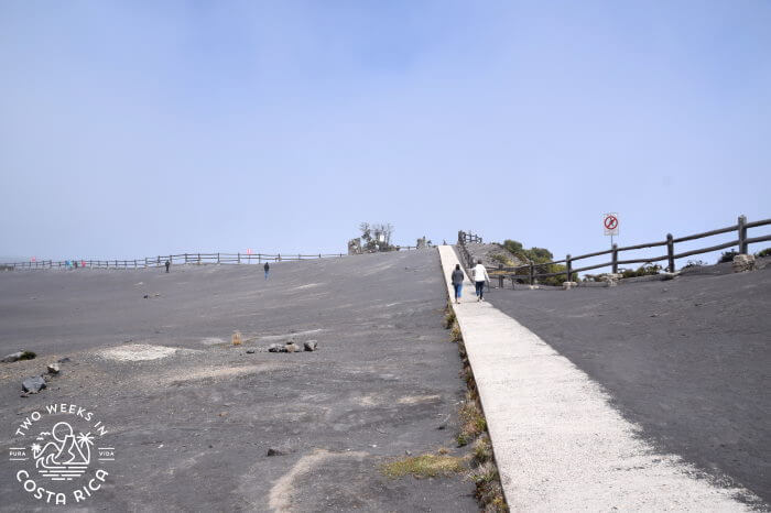 people walking on the handicap accessible trail to see Irazu