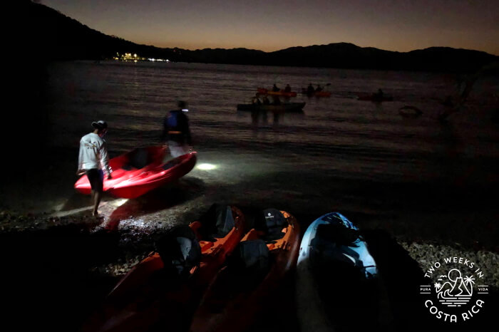 launching kayaks in the dark