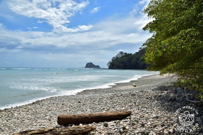 a scenic rocky beach in Cabo Blanco Nature Reserve
