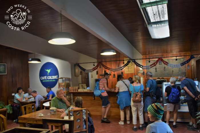 Inside the Cafe Colibri restaurant in Monteverde