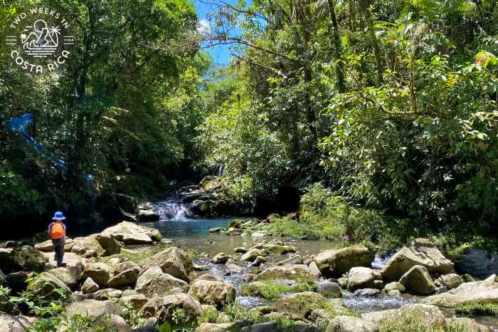 River view with catarata las rocas in distance