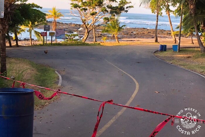 Closed beach Costa Rica Covid-19