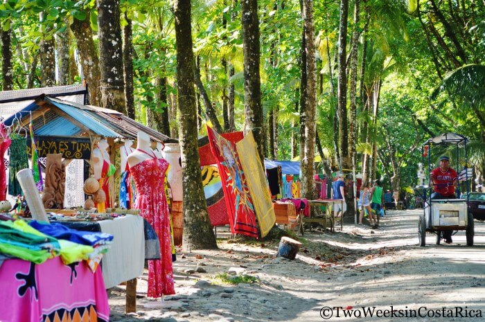 Colorful souvenirs for sale along the beach road in Dominical