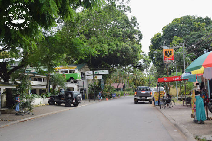 A few businesses in downtown Dominical