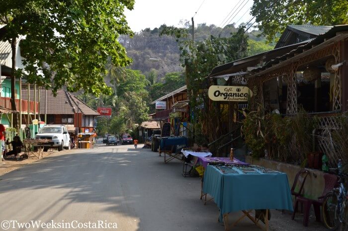Small main street in Montezuma Costa Rica