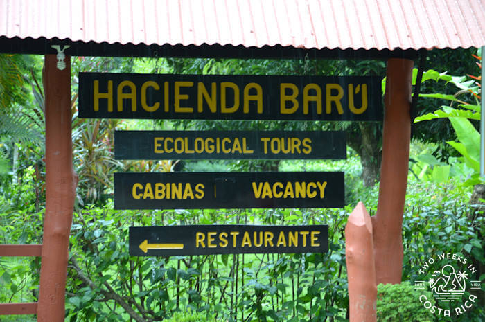 Wooden sign for Hacienda Baru
