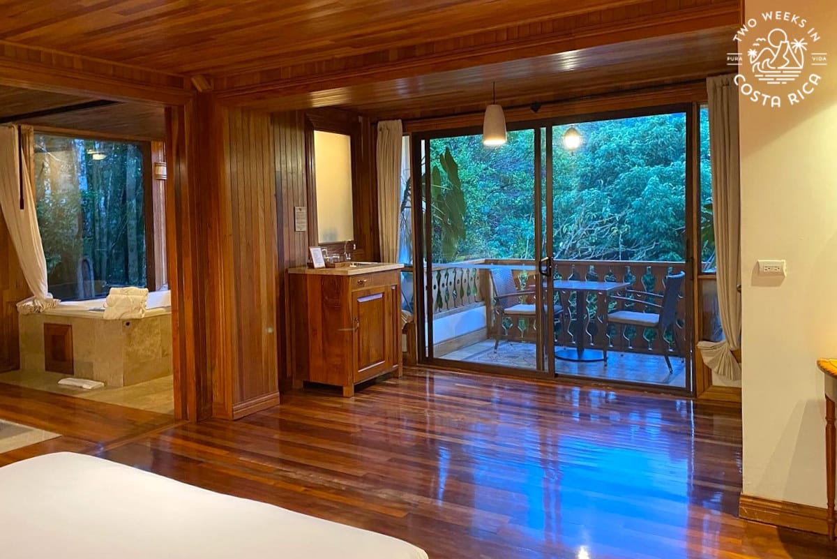 hotel room with cloud forest views