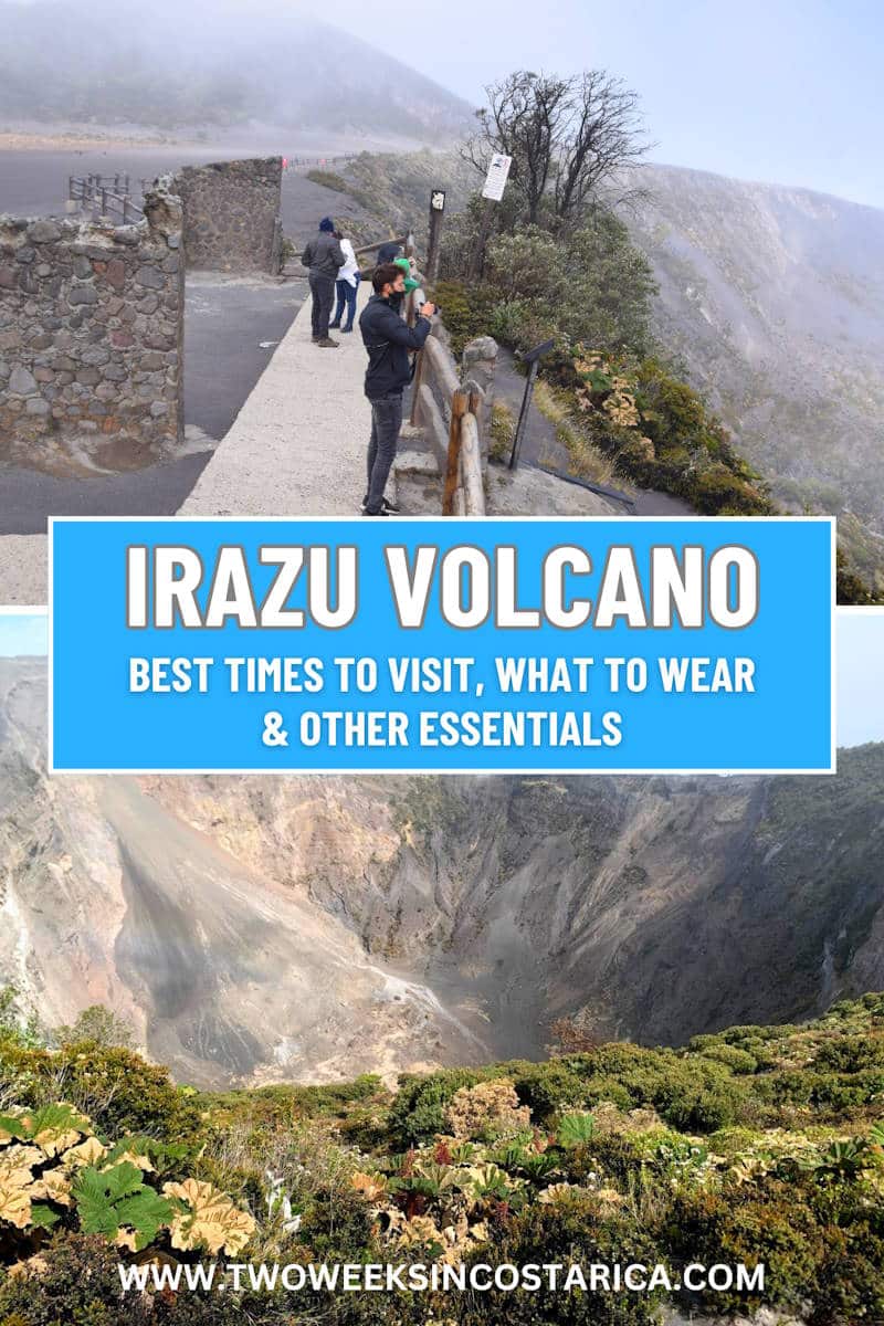 photo collage with text overlay that reads irazu volcano