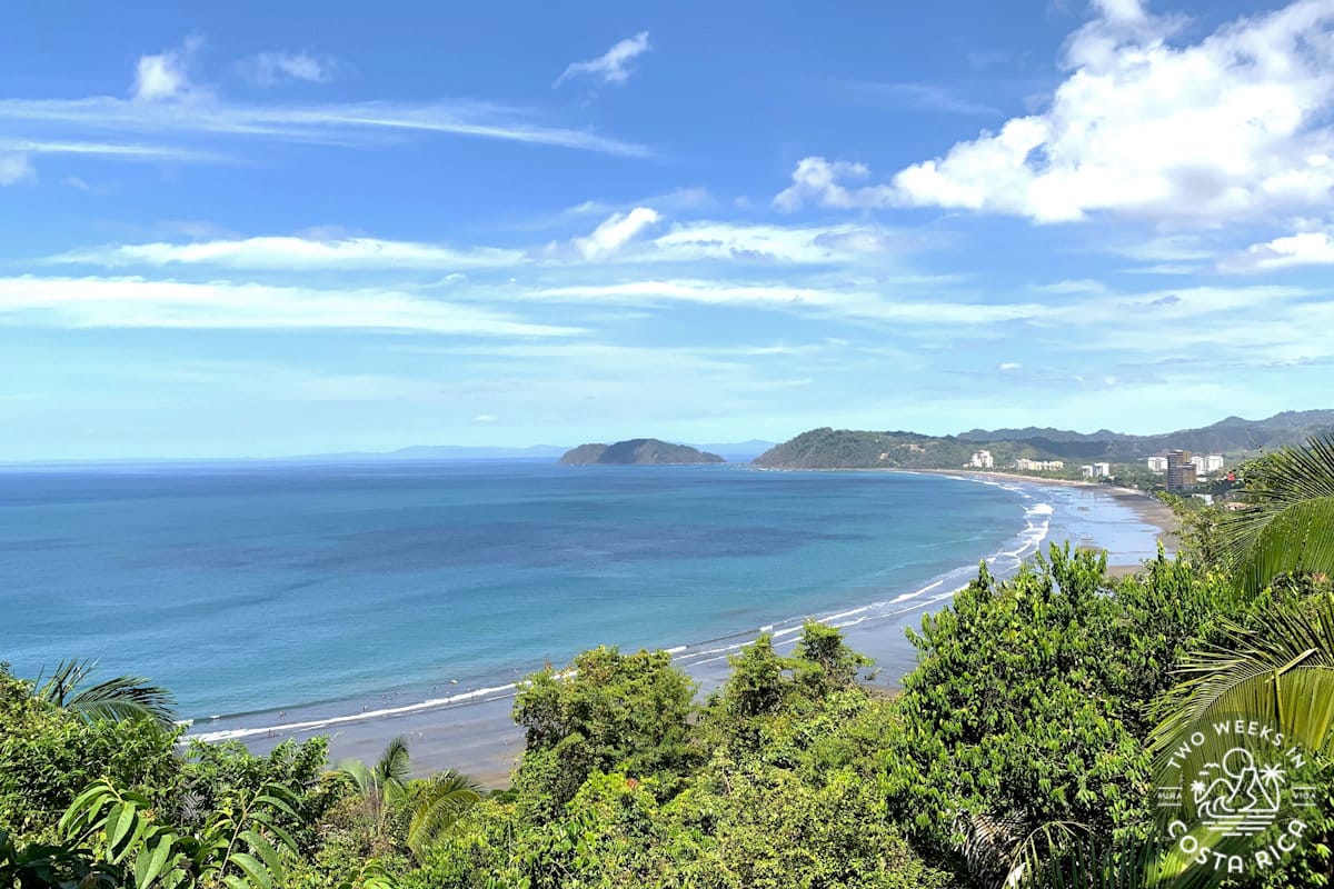aerial view of beach with buildings along the sand