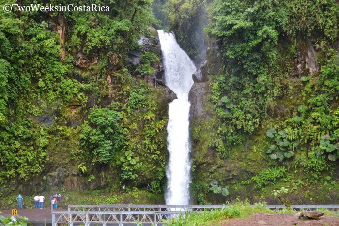 La Paz Waterfall view from the road in April