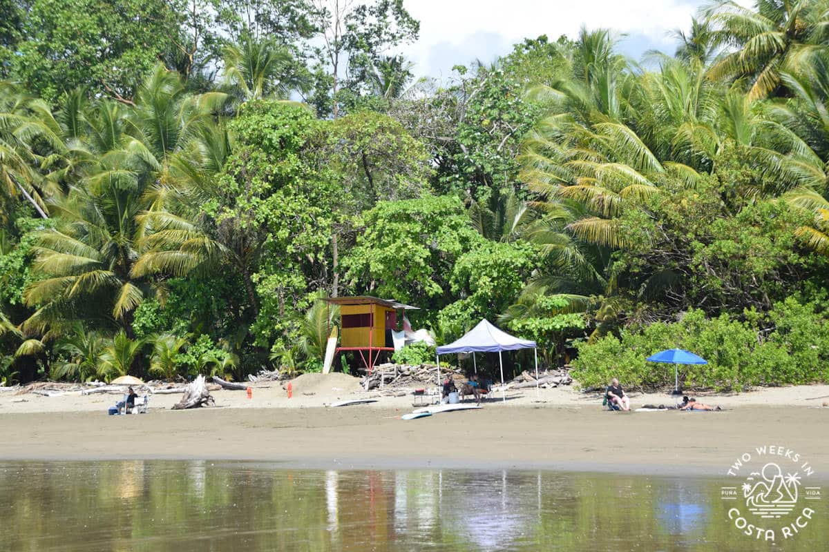 a small lifeguard stand at a beach in uvita costa rica