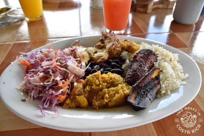 Typical lunch plate at the onsite restaurant