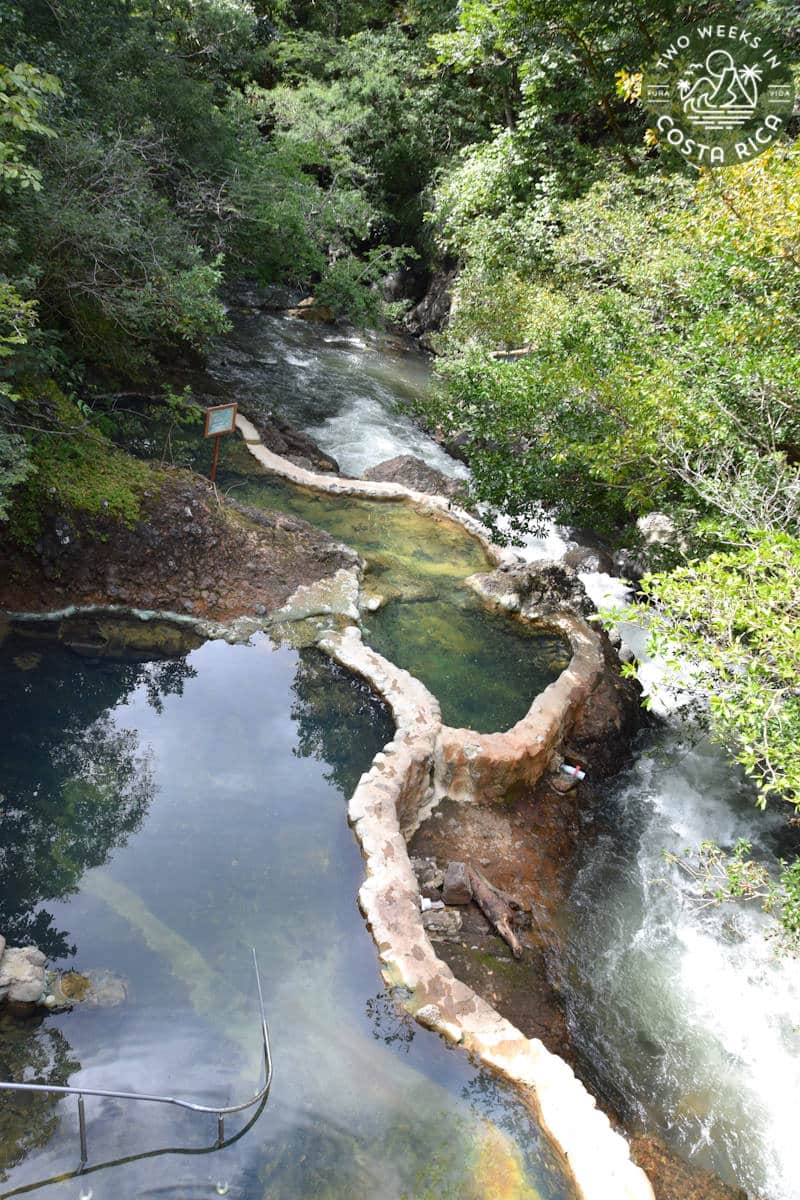 looking from above at the main hot springs at rio negro