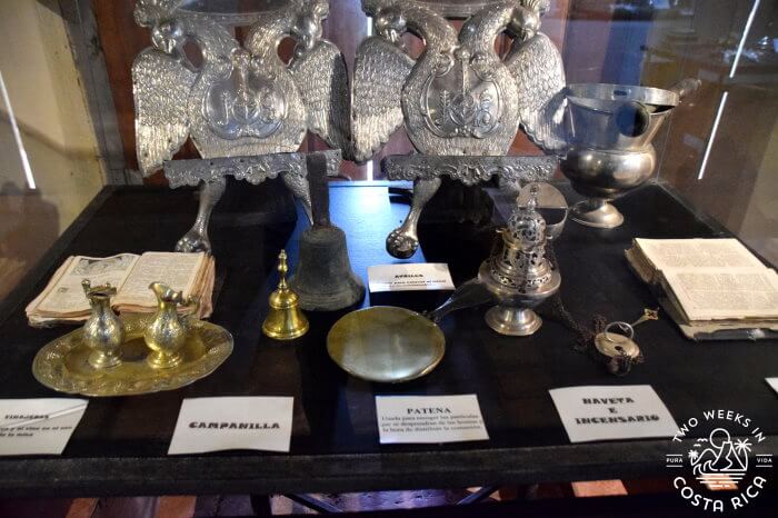 Metal Religious Objects Colonial Church of Orosi