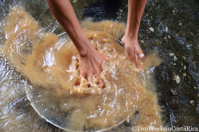 Someone panning for gold in Costa Rica