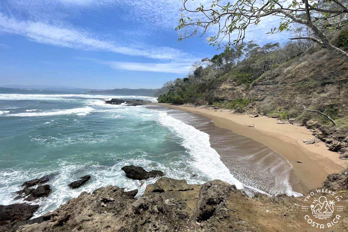 looking down at cocalito beach north of montezuma costa rica