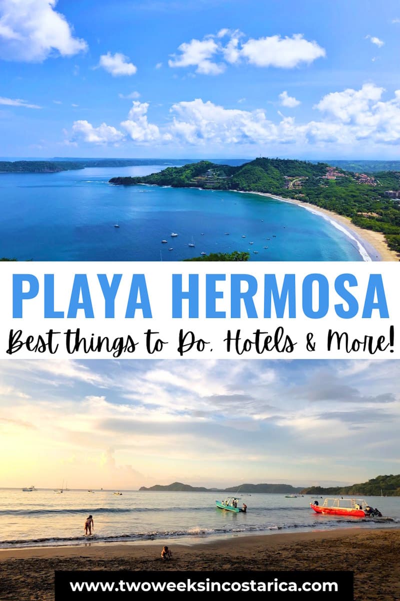 photo collage of beach with text overlay that reads playa hermosa best things to do
