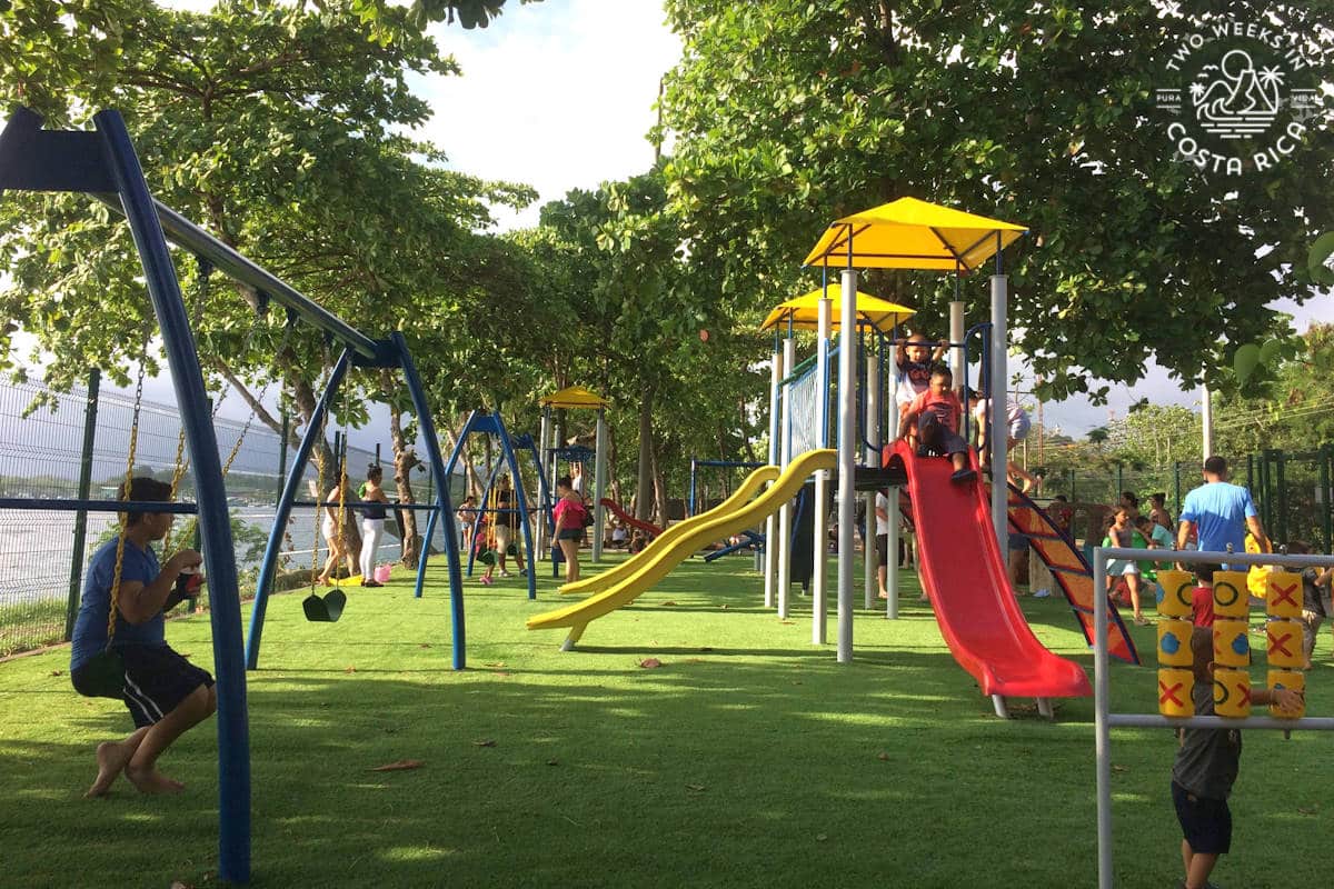kids playing at the quepos playground near manuel antonio