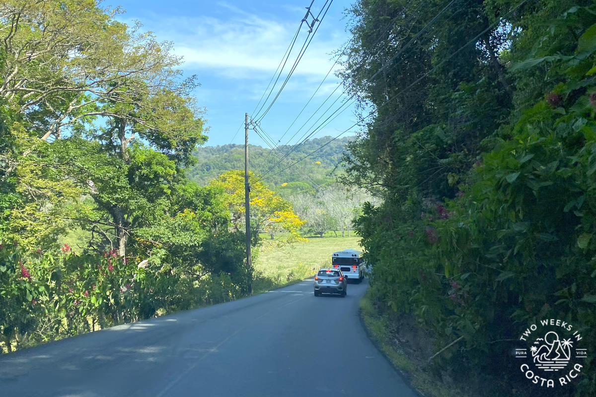 paved road on the way to montezuma costa rica