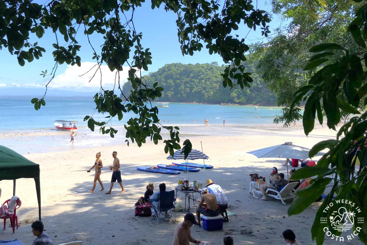 Families enjoying the beach on a Sunday in Costa Rica
