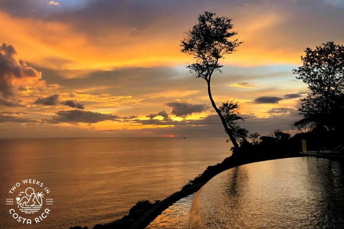 orange sunset in Playa Flamingo