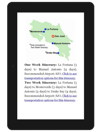 Top 10 Costa Rica Itineraries Sample | Two Weeks in Costa Rica