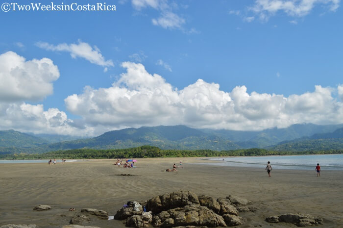 Views of green mountains from the Whale Tail at Uvita’s Marino Ballena National Park