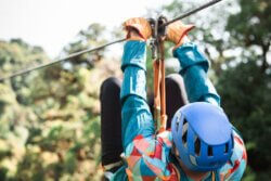 Person ziplining in Costa Rica's cloud forest
