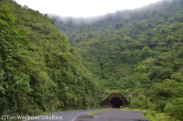 Zurqui Tunnel in Costa Rica covered with green trees